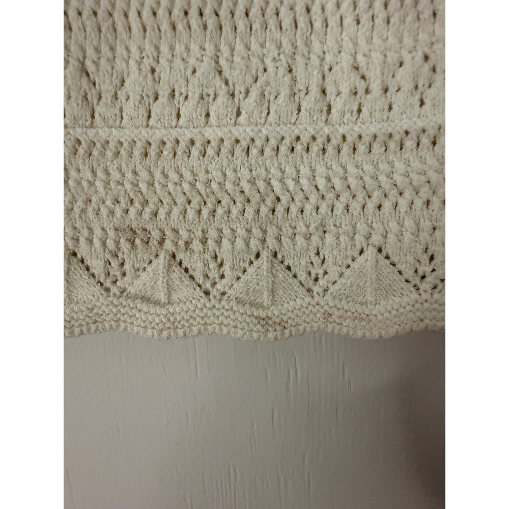 Express Womens Ivory Knit Sleeveless Sweater Tank Top XS Crochet Festival - Picture 7 of 10